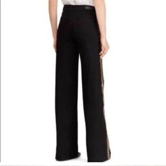 NWT Polo Ralph Lauren Gold & Black Wide Leg Black Jeans 26W - Picture 8 of 14